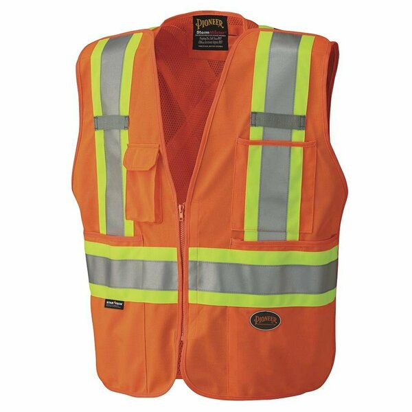 Pioneer Break Away Zip Vest, Orange, 4XL V1021150U-4XL